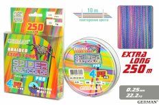 Плетенка German \"Spider Multicolor x4\" 250 м / 0.25 мм